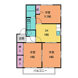 ディアス・コスモスA 3DKの間取図画像