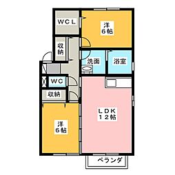 ラドリージョピソB 2LDKの間取図画像