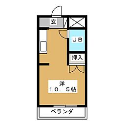 ビューハイツ兄山 1Kの間取図画像