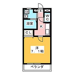 エスポワールAY 1Kの間取図画像