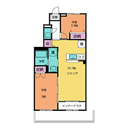 アメージングII 2LDKの間取図画像
