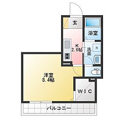 シャーメゾン清流荘 1Kの間取図画像