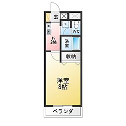 シフォンド・ヒロ 1Kの間取図画像