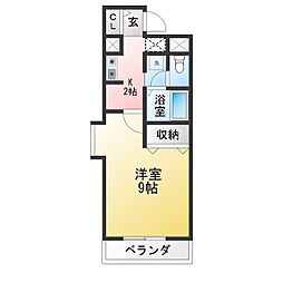シフォンド・ヒロ 1Kの間取図画像