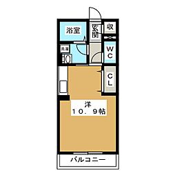 ベッロ・ルーチェ4 ワンルームの間取図画像