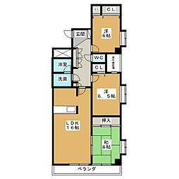 オーシャン50日進駅前 3LDKの間取図画像