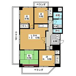 オーシャン50日進駅前 4LDKの間取図画像