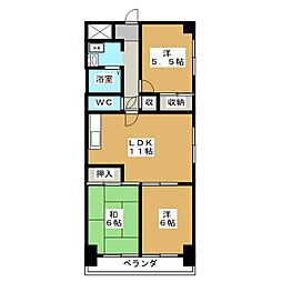 キトーハイツ 3階3LDKの間取り