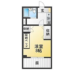 アキタコーポ 1Kの間取図画像