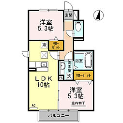 Ａｍｏｒ　Ｄｅｎｓ　I 1階2LDKの間取り