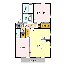 Ｍａｉｓｏｎ　ｄｅ　Ｍｉｌｌｅ 2階2LDKの間取り