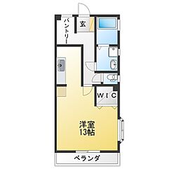 アクアフォレスト ワンルームの間取図画像