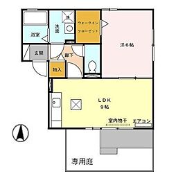カラコレス 1階1LDKの間取り