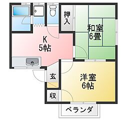 セントラルハウス 2Kの間取図画像