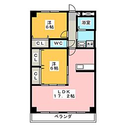 サトウマンション 2LDKの間取図画像