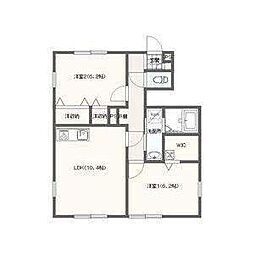 ヒルクレスト 2LDKの間取図画像
