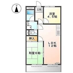 プロムナードナカヤマ2 2LDKの間取図画像