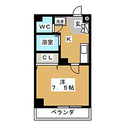 ダイマン・ハウス七宝 1Kの間取図画像