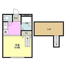 リバーサイドアーバングリーン ワンルームの間取図画像