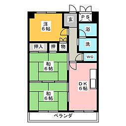 フジハイツ 3DKの間取図画像
