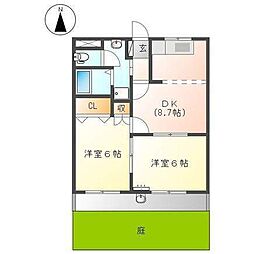ハピネス21 2DKの間取図画像