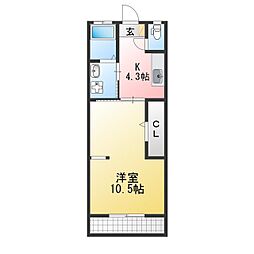 メゾンNEO 1Kの間取図画像