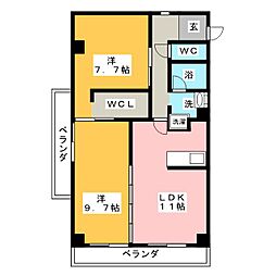 フジハイツ 2LDKの間取図画像