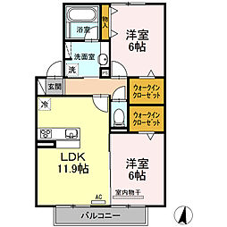 シエロ 2LDKの間取図画像