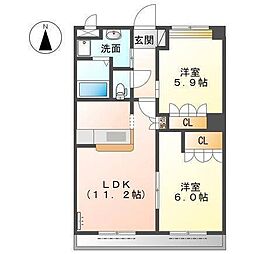 サン・フォレスタ 2LDKの間取図画像