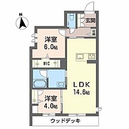 メゾンエール 2LDKの間取図画像