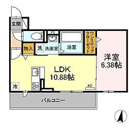 ラブリートモヨシ 1LDKの間取図画像