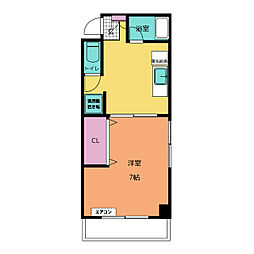 マンション385 4階1DKの間取り