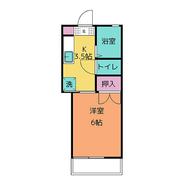 パストラル・ユー ｜愛知県北名古屋市熊之庄新宮(賃貸アパート1K・2階・22.70㎡)の写真 その2