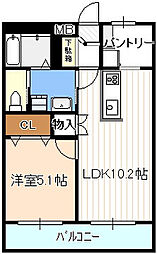 レジデンス八竜 1LDKの間取図画像