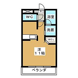 ＴＭ.BｌｄII 1階ワンルームの間取り
