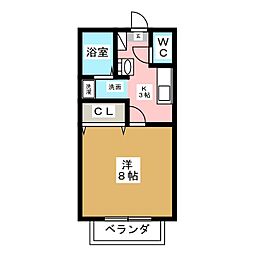 LaChambre町田 1Kの間取図画像