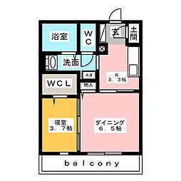 グランシエスタ 1階1LDKの間取り