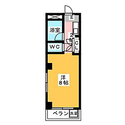 マンション八幡 1Kの間取図画像