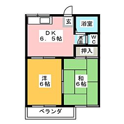 フレグランスベル西春 2DKの間取図画像