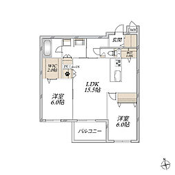 マンション大日 2LDKの間取図画像