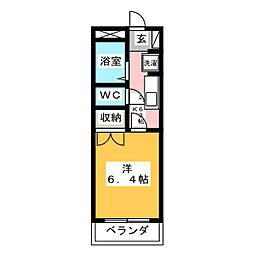 パークサイド中之郷 1Kの間取図画像