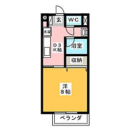 サープラスワン御宮前 1Kの間取図画像