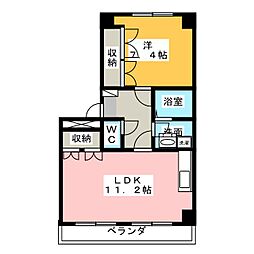 ブリックヒルズ2 1LDKの間取図画像