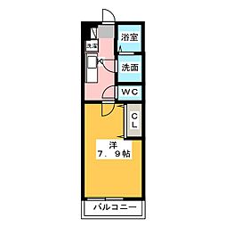 リブリ・KNウイング 1Kの間取図画像