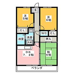 フェアリハイツ 3DKの間取図画像