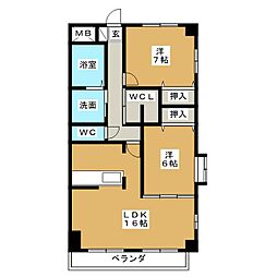 ストークマンション 2LDKの間取図画像