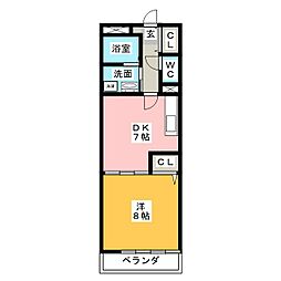 サン天神 1DKの間取図画像