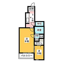 ベルカーサ3 2Kの間取図画像