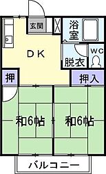 サンハイツ 2DKの間取図画像