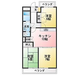 トーク・21 3DKの間取図画像